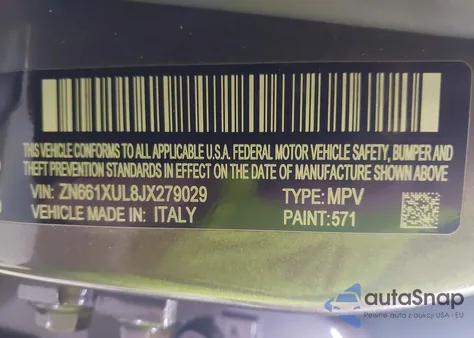 2018 Maserati Levante Granlusso z USA, uszkodzony, nr VIN ZN661XUL8JX279029